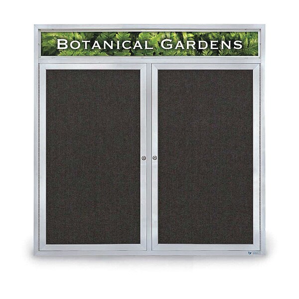 Corkboard, Hdr, Fbrc, 2 Dr, Satin/Blk, 48x48"