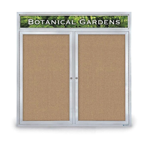 Corkboard, Hdr, Fbrc, 2 Dr, Satin/Bff, 48x48"