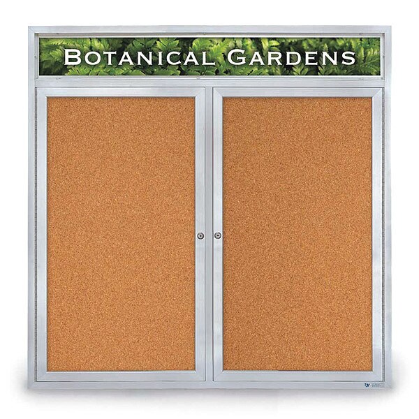 Corkboard, Header, Cork, 2 Door, 48 x 48"