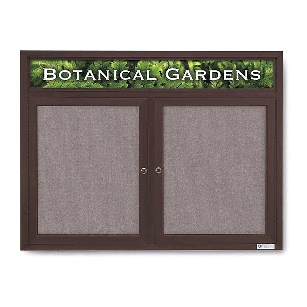 Corkboard, Hdr, Fbrc, Brnz/Surf, 2 Dr, 42x32"