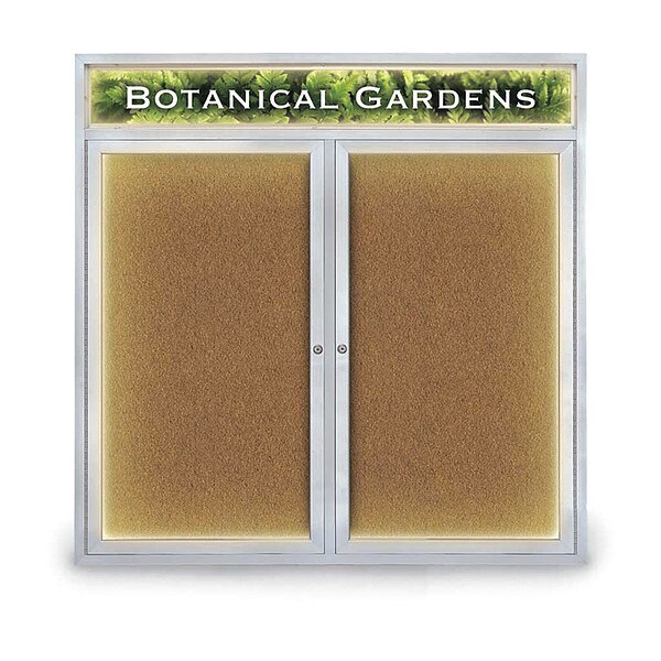 Corkboard, Lghtd, Header, Forbo, 2 Dr, 48x48"