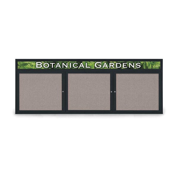 Corkboard, Headr, Fbrc, Blk/Prl, 3 Dr, 96x36"