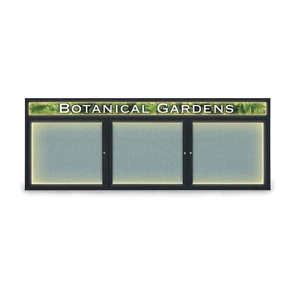 Corkboard, Fabric, Header, 3 Door, 96 x 36"
