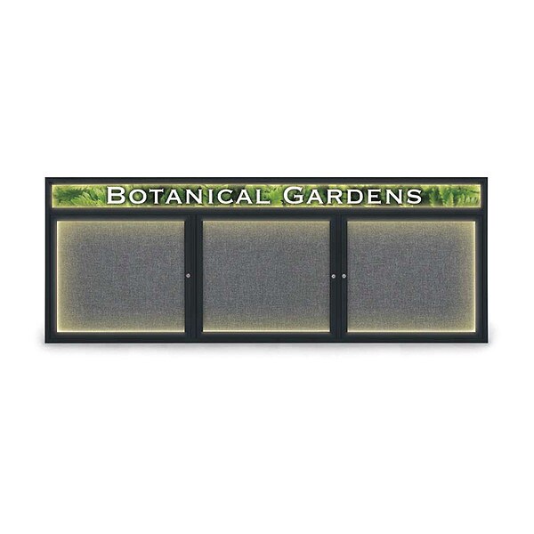 Corkboard, Fabric, Header, 3 Door, 96 x 36"