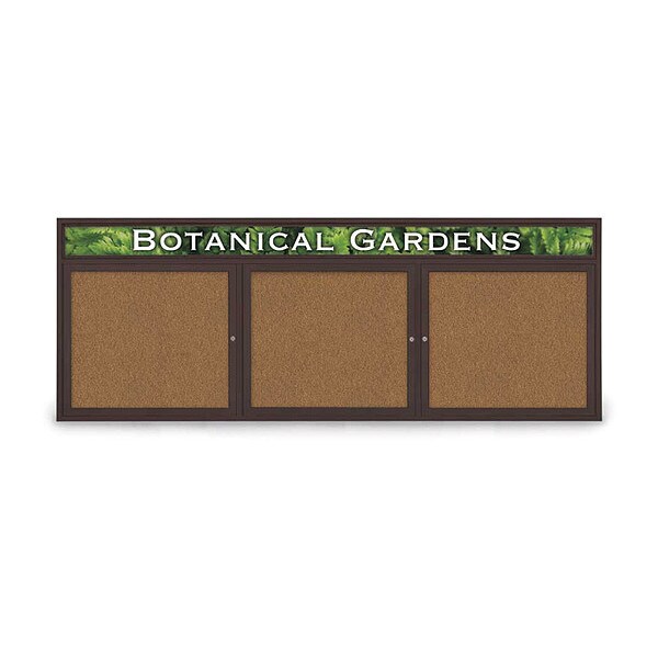 Corkboard, Header, Brnz, Forbo, 3 Dr, 96x36"
