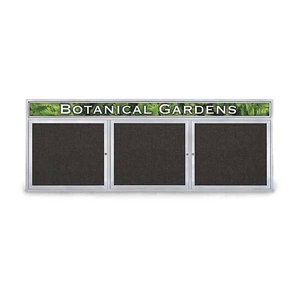 Corkboard, Hdr, Fbrc, 3 Dr, Satin/Blk, 96x36"