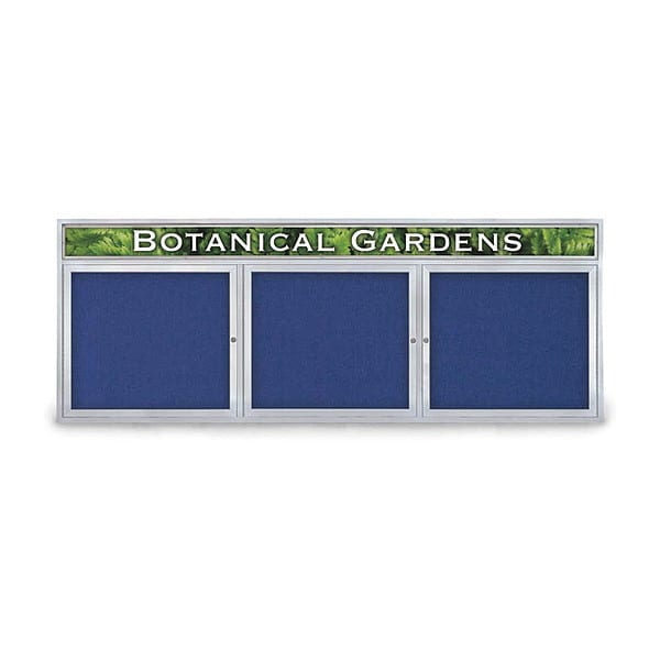 Corkboard, Hdr, Fbrc, 3 Dr, Stn/Cobcc, 96x36"