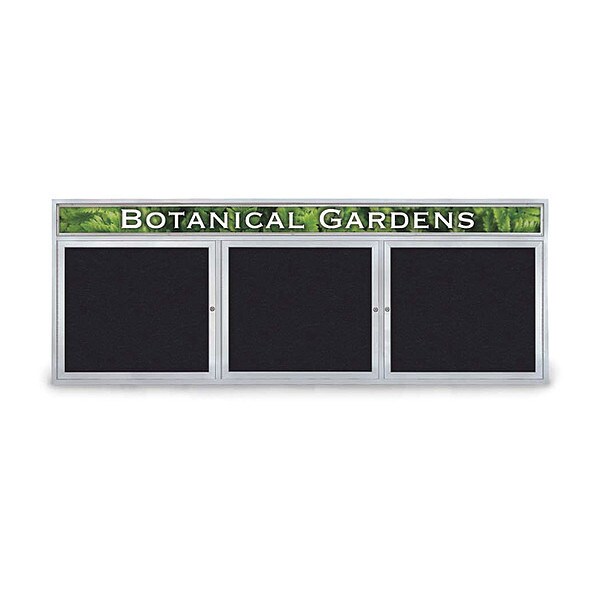 Corkboard, Header, Rubber, 3 Door, 96 x 36"