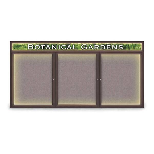Corkboard, Fbrc, Hdr, Brnz/Surf, 3 Dr, 96x48"