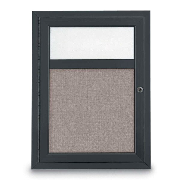 Corkboard, Headr, Fbrc, Blk/Prl, 1 Dr, 18x24"