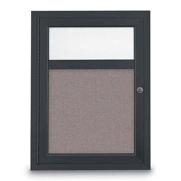 Corkboard, Hdr, Fbrc, Blk/Surf, 1 Dr, 18x24"