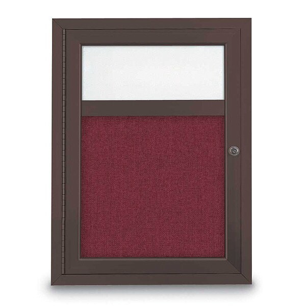Corkboard, Hdr, Fbrc, Brnz/Burg, 1 Dr, 18x24"