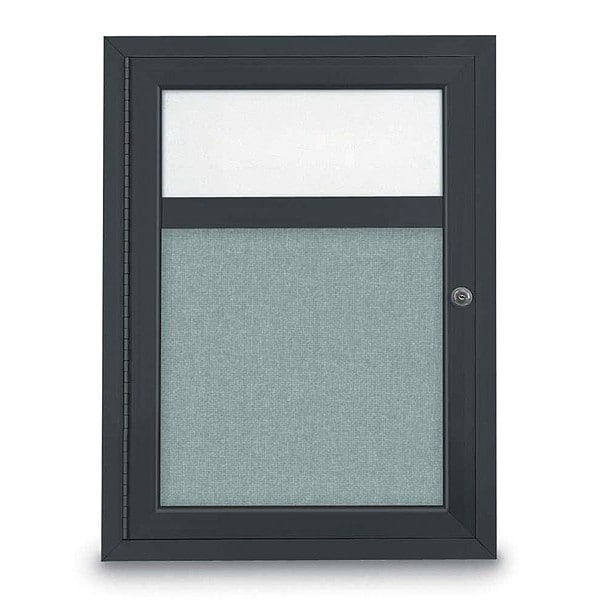 Corkboard, Headr, Fbrc, Blk/Cld, 1 Dr, 18x24"