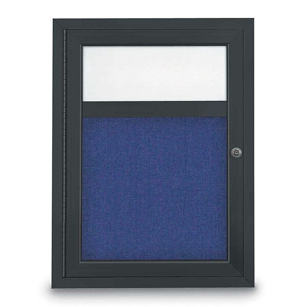 Corkboard, Hdr, Fbrc, Blk/Cobac, 1 Dr, 18x24"