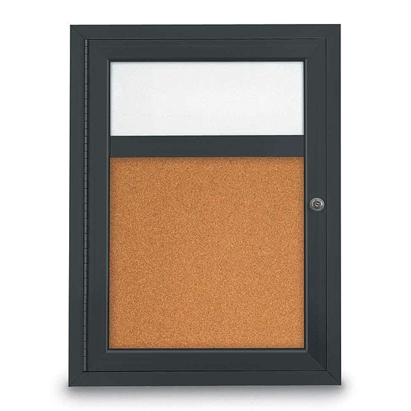 Corkboard, Header, Blk, Cork, 1 Door, 18x24"