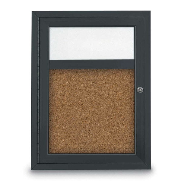 Corkboard, Header, Blk, Forbo, 1 Door, 18x24"