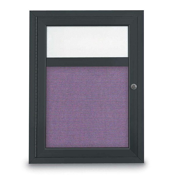 Corkboard, Hdr, Fbrc, 1 Dr, 18x24", Blk/Amthy