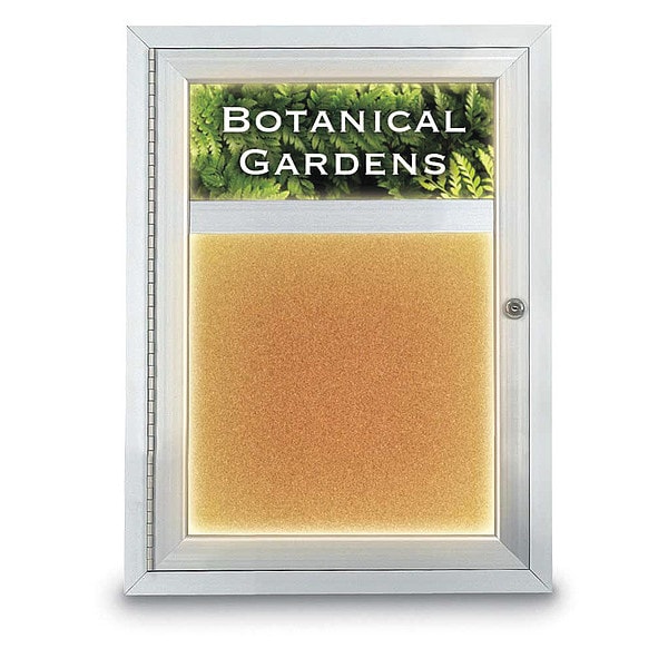 Corkboard, Lightd, Header, Cork, 1 Dr, 18x24"
