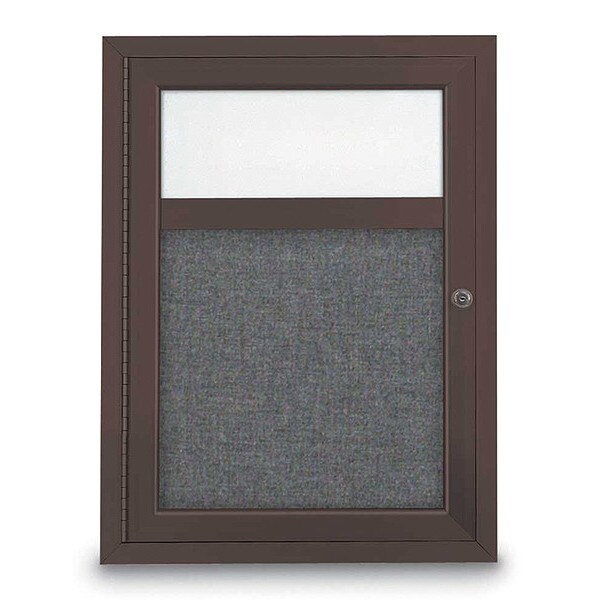 Corkboard, Hdr, Fbrc, Brnz/Gry, 1 Dr, 18x24"