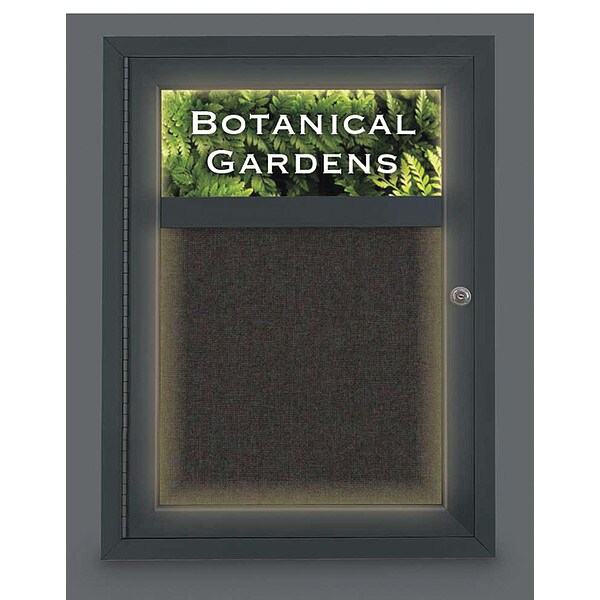 Corkboard, Lght, Hdr, Fbrc, Blk, 1 Dr, 18x24"