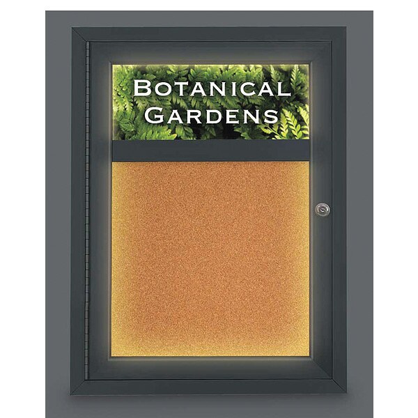Corkboard, Lght, Hdr, Blk, Cork, 1 Dr, 18x24"