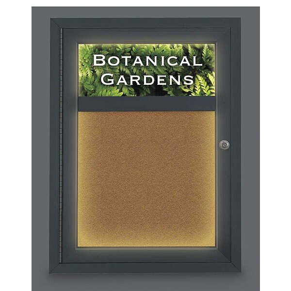 Corkboard, Lght, Hdr, Blk, Forbo, 1 Dr, 18x24"