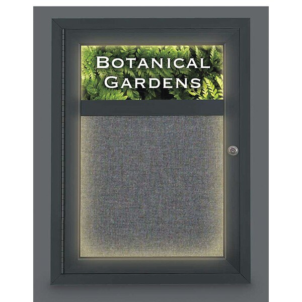 Corkboard, Lght, Hdr, Fbrc, Blk/Gry, 1, 18x24"