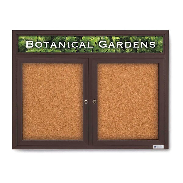 Corkboard, Header, Brnz, Cork, 2 Door, 42x32"