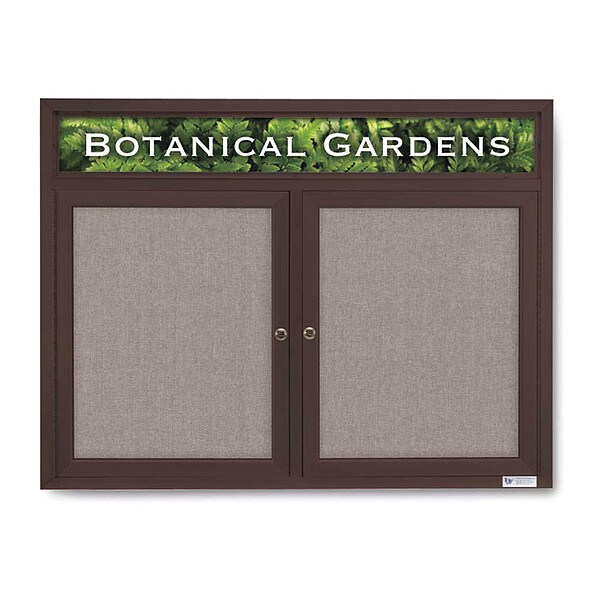 Corkboard, Hdr, Fbrc, Brnz/Prl, 2 Dr, 42x32"