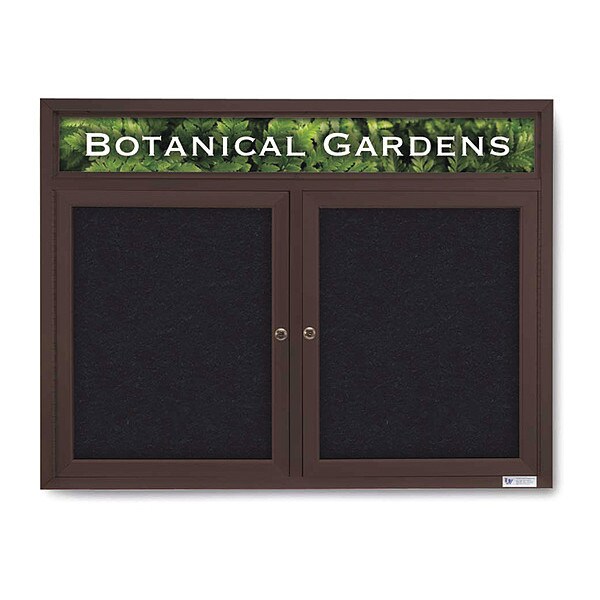 Corkboard, Header, Brnz, Rubber, 2 Dr, 42x32"