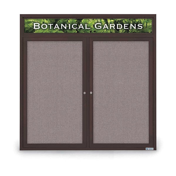 Corkboard, Hdr, Fbrc, Brnz/Surf, 2 Dr, 48x48"