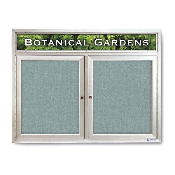 Corkboard, Hdr, Fbrc, 2 Dr, Satin/Cld, 42x32"