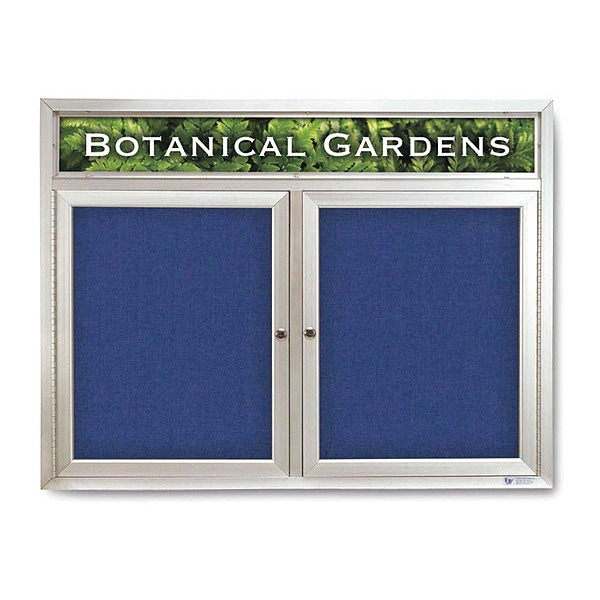 Corkboard, Hdr, Fbrc, 2 Dr, Stn/Cobcc, 42x32"