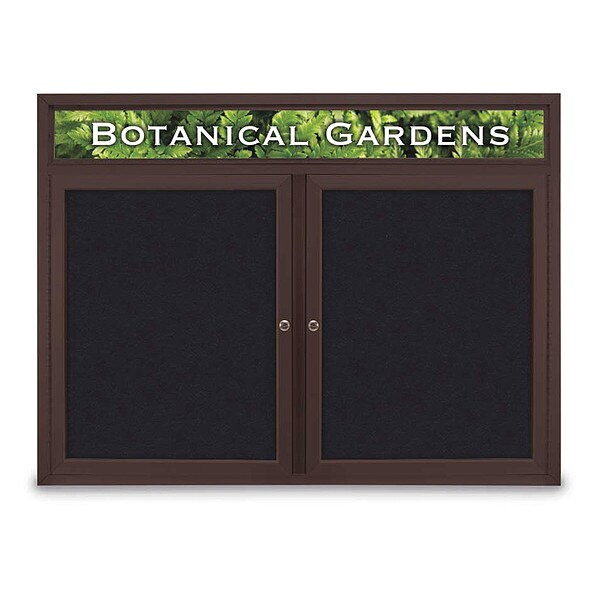Corkboard, Header, Brnz, Rubber, 2 Dr, 48x36"