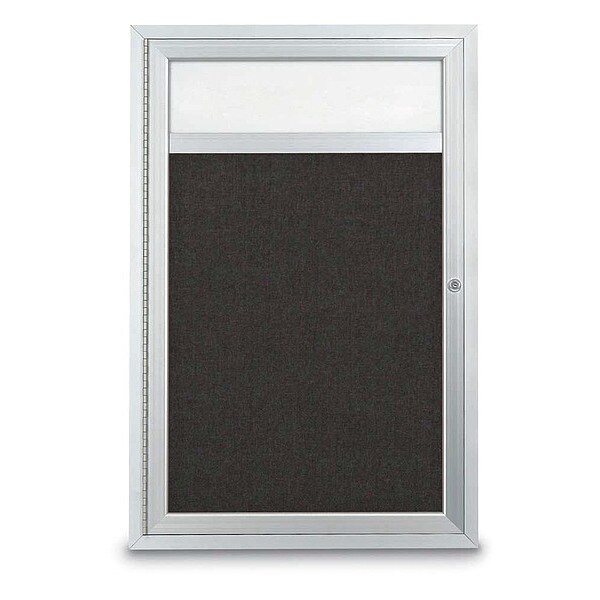 Corkboard, Hdr, Fbrc, 1 Dr, Satin/Blk, 24x36"