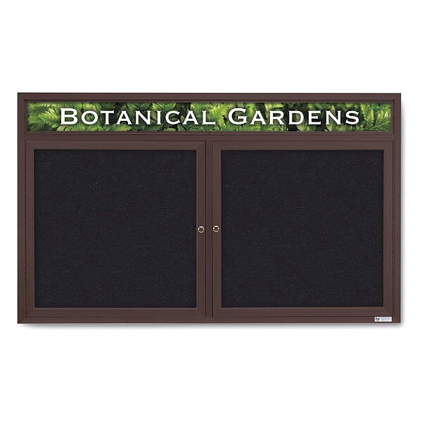 Corkboard, Header, Brnz, Rubber, 2 Dr, 60x36"