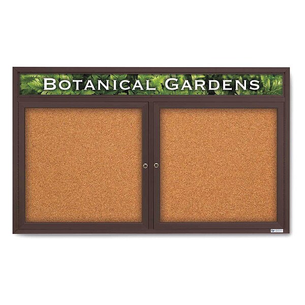 Corkboard, Header, Brnz, Cork, 2 Door, 60x36"