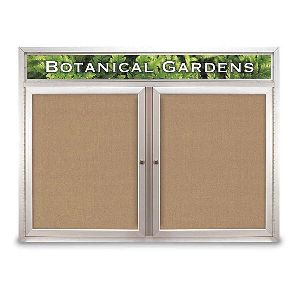 Corkboard, Hdr, Fbrc, 2 Dr, Satin/Bff, 48x36"
