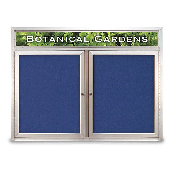 Corkboard, Hdr, Fbrc, 2 Dr, Stn/Cobcc, 48x36"