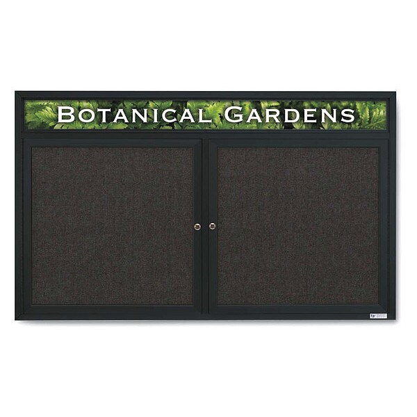 Corkboard, Header, Fabrc, Blk, 2 Door, 60x36"