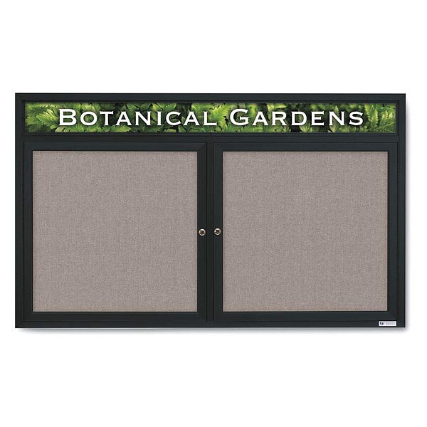 Corkboard, Headr, Fbrc, Blk/Prl, 2 Dr, 60x36"