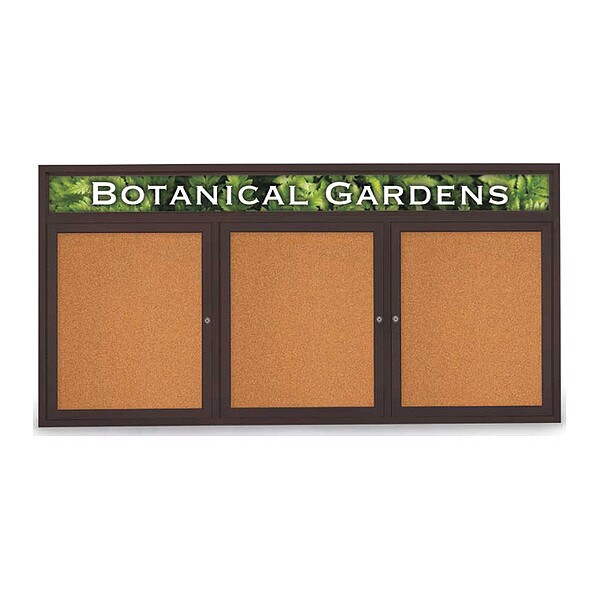 Corkboard, Header, Brnz, Cork, 3 Door, 72x36"