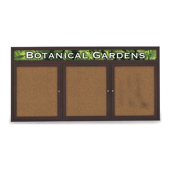 Corkboard, Header, Brnz, Forbo, 3 Dr, 72x36"