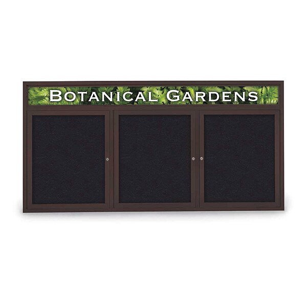 Corkboard, Header, Brnz, Rubber, 3 Dr, 72x36"