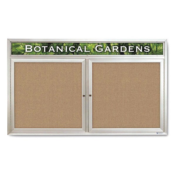 Corkboard, Hdr, Fbrc, 2 Dr, Satin/Bff, 60x36"