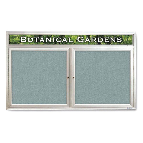 Corkboard, Hdr, Fbrc, 2 Dr, Satin/Cld, 60x36"