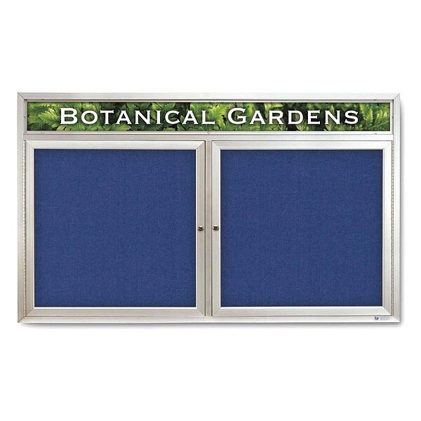 Corkboard, Hdr, Fbrc, 2 Dr, Stn/Cobcc, 60x36"