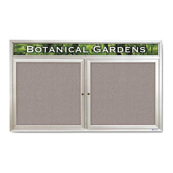 Corkboard, Hdr, Fbrc, 2 Dr, Satin/Prl, 60x36"