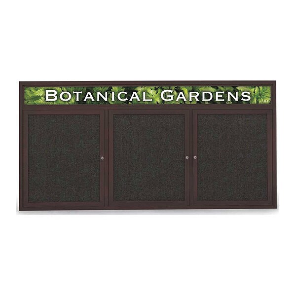 Corkboard, Hdr, Fbrc, Brnz/Blk, 3 Dr, 72x36"