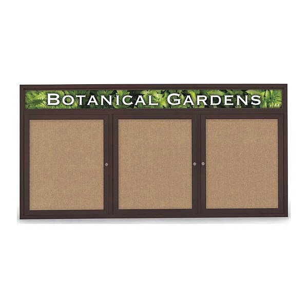 Corkboard, Hdr, Fbrc, Brnz/Buff, 3 Dr, 72x36"
